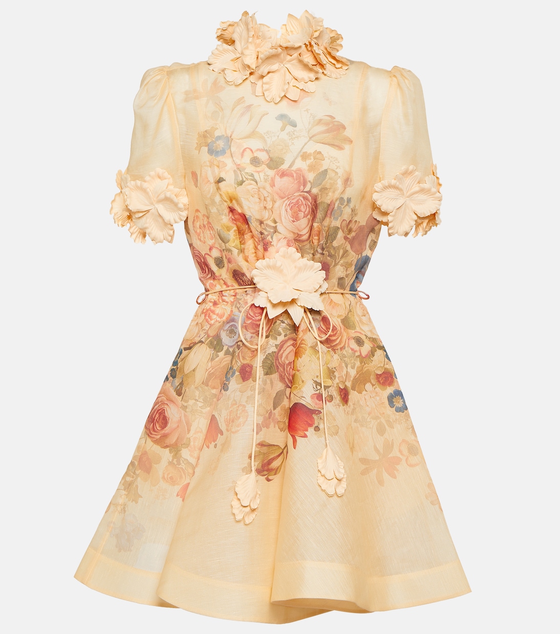 Vestido corto Luminosity de lino y seda | Zimmermann