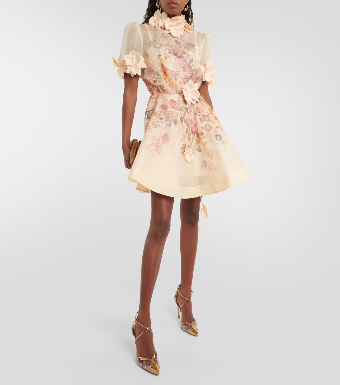 Vestido corto Luminosity de lino y seda | Zimmermann