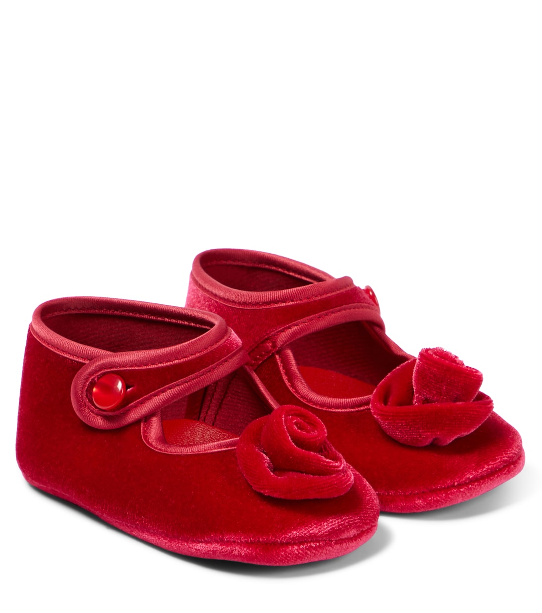 Baby floral-appliqué chenille booties | Monnalisa