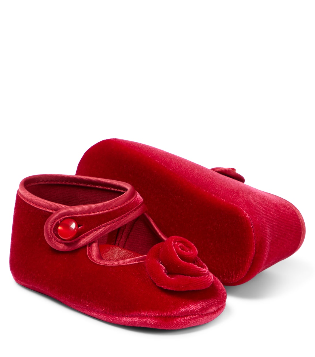 Baby floral-appliqué chenille booties | Monnalisa