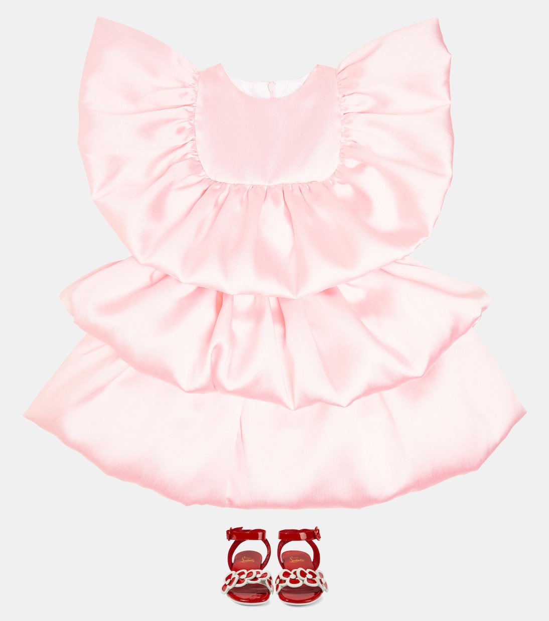 Tiered satin dress | Caroline Bosmans