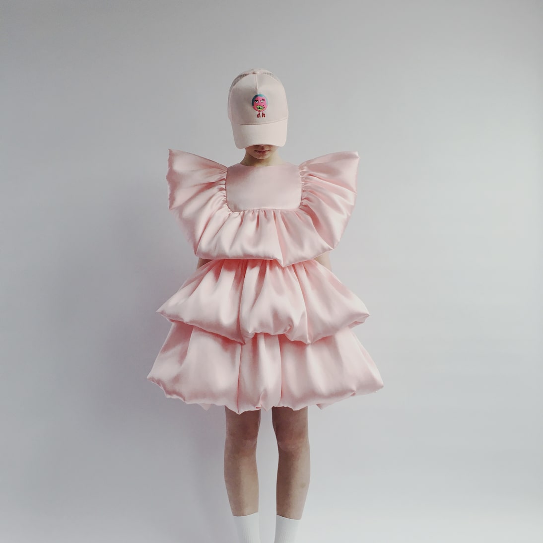 Tiered satin dress | Caroline Bosmans