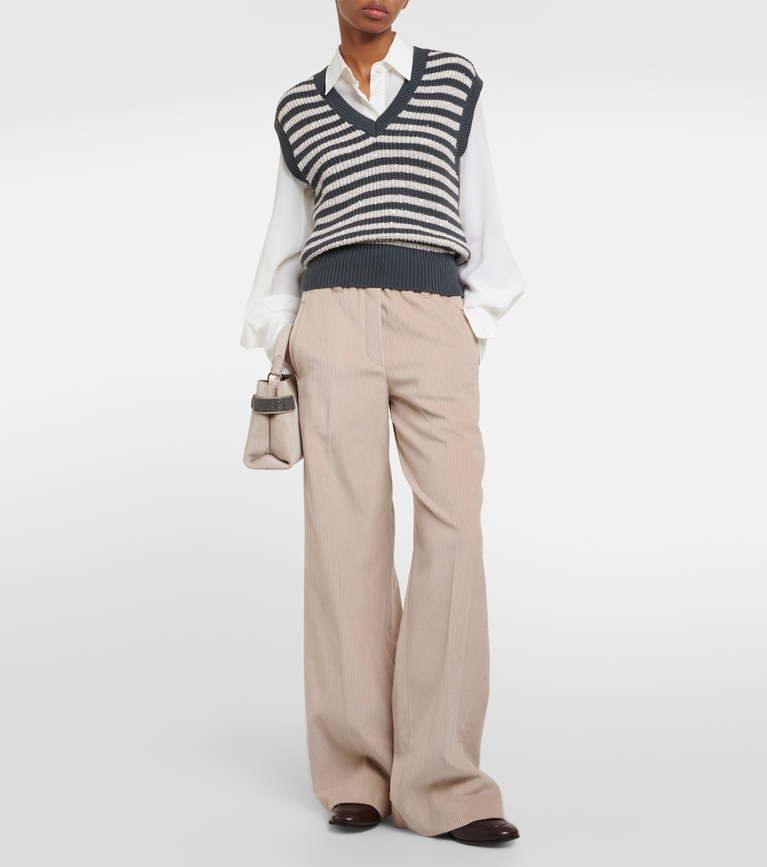 Pantalones anchos de pana de algodón | Brunello Cucinelli
