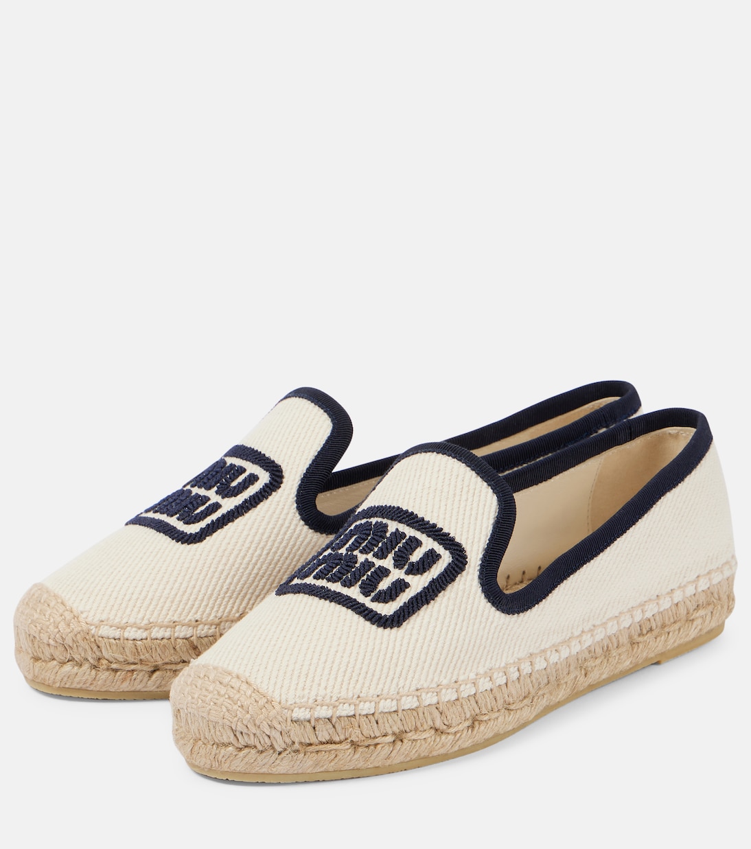 Espadrillas in drill con logo | Miu Miu