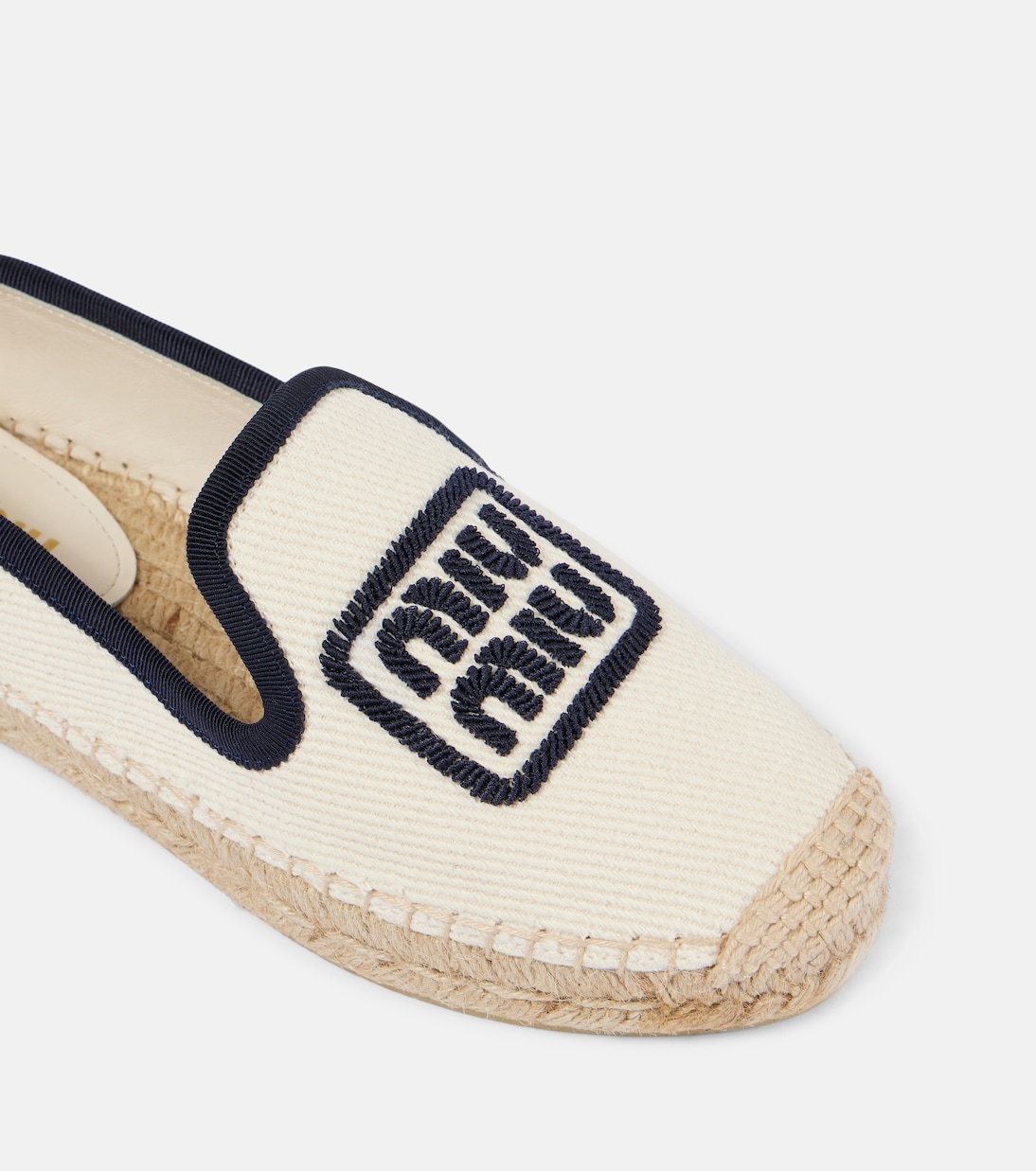 Espadrillas in drill con logo | Miu Miu