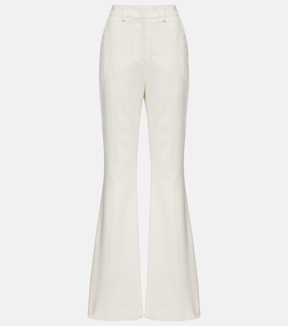 Pantalones flared de crepé con tiro alto | Balmain