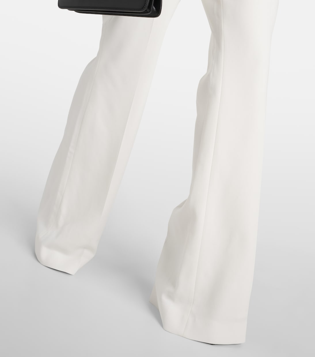Pantalones flared de crepé con tiro alto | Balmain
