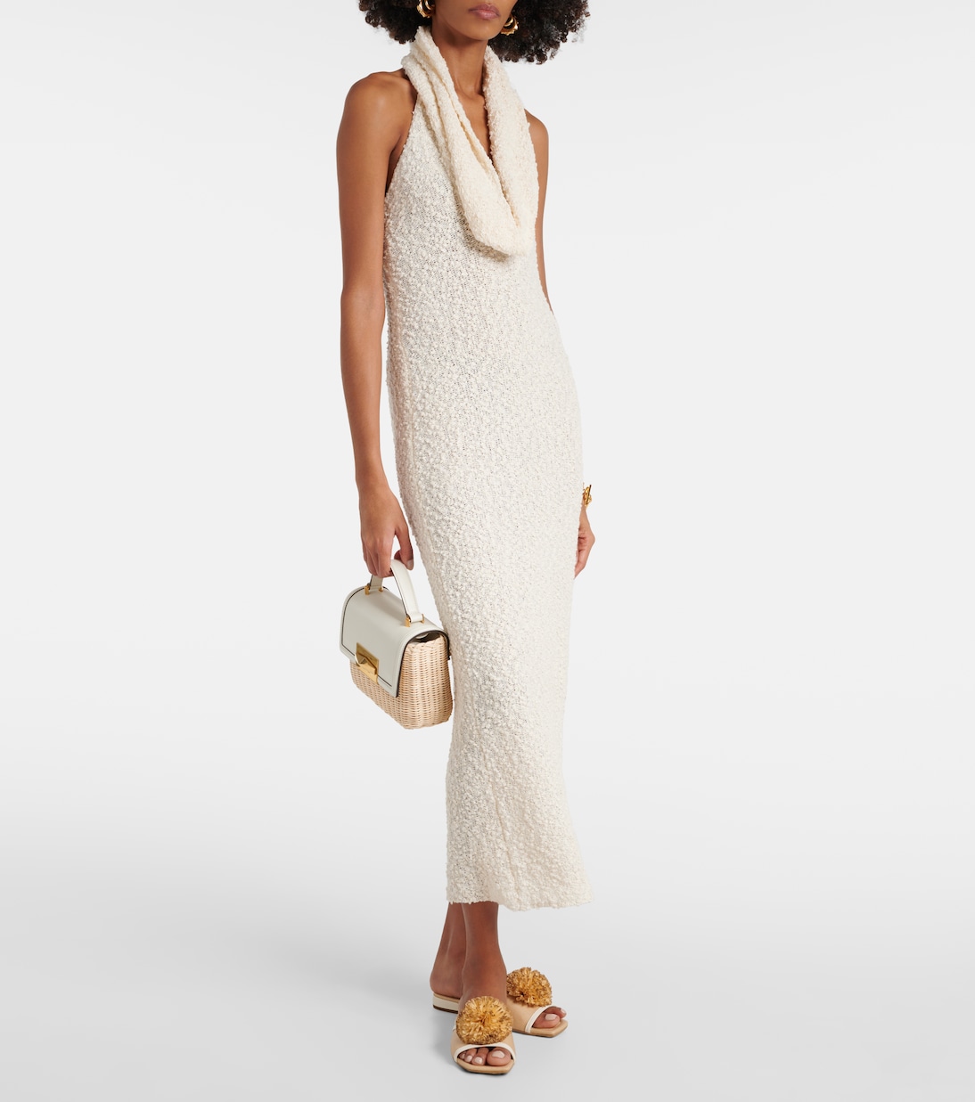 Sandali Nako in rafia con pelle | Jimmy Choo