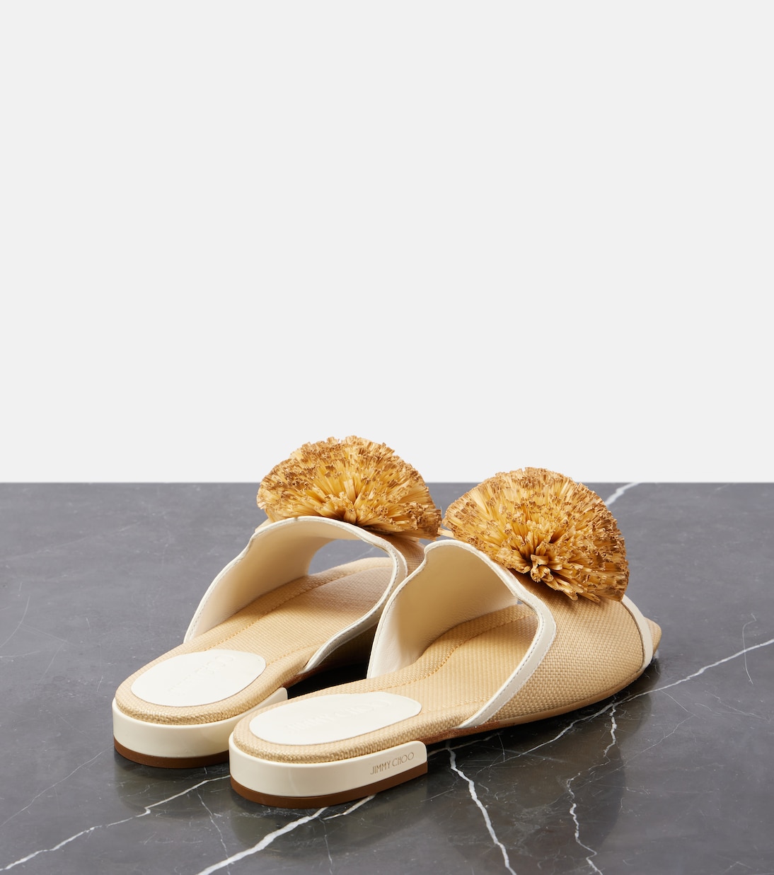 Sandali Nako in rafia con pelle | Jimmy Choo