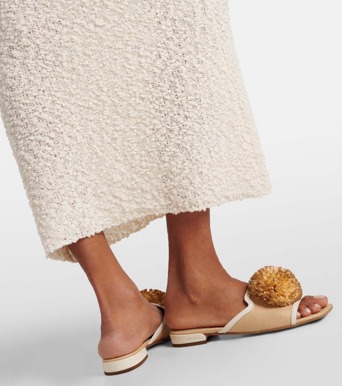 Sandali Nako in rafia con pelle | Jimmy Choo
