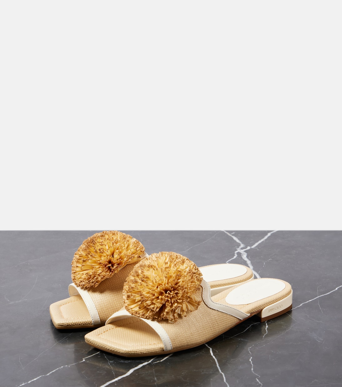 Sandali Nako in rafia con pelle | Jimmy Choo