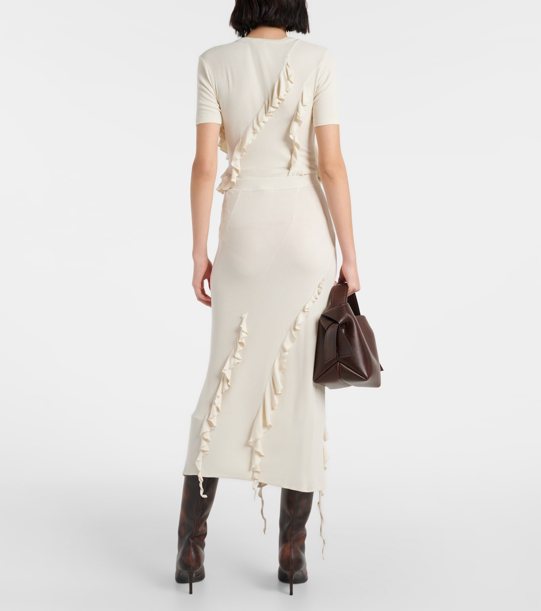 Asymmetric ruffled midi skirt | Acne Studios