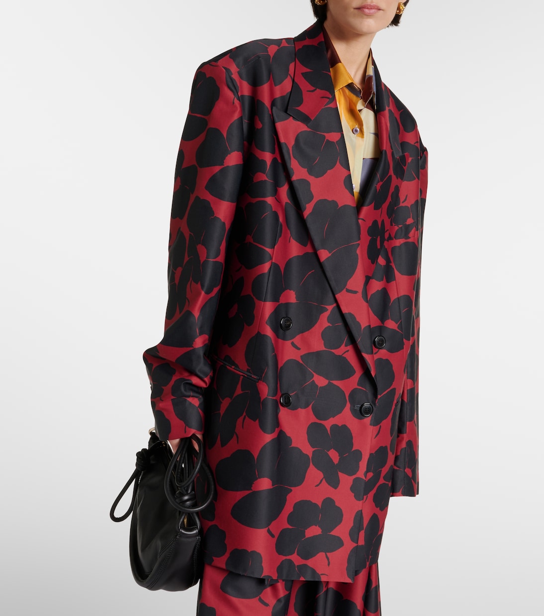 Blazer doppiopetto con stampa floreale | Dries Van Noten