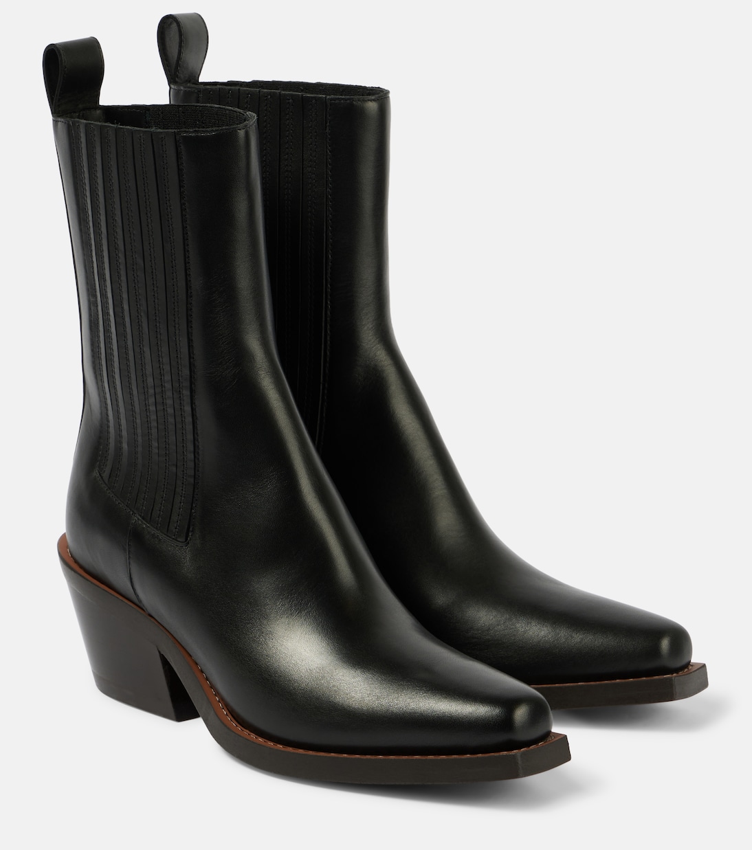 Chelsea Boots Western Touch aus Leder in Schwarz Dorothee Schumacher Mytheresa