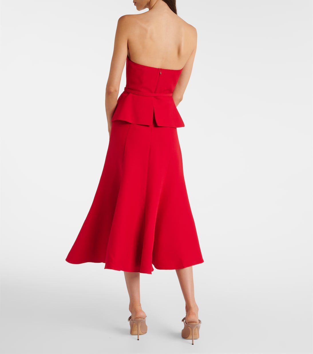 Corset wool and silk midi dress | Roland Mouret