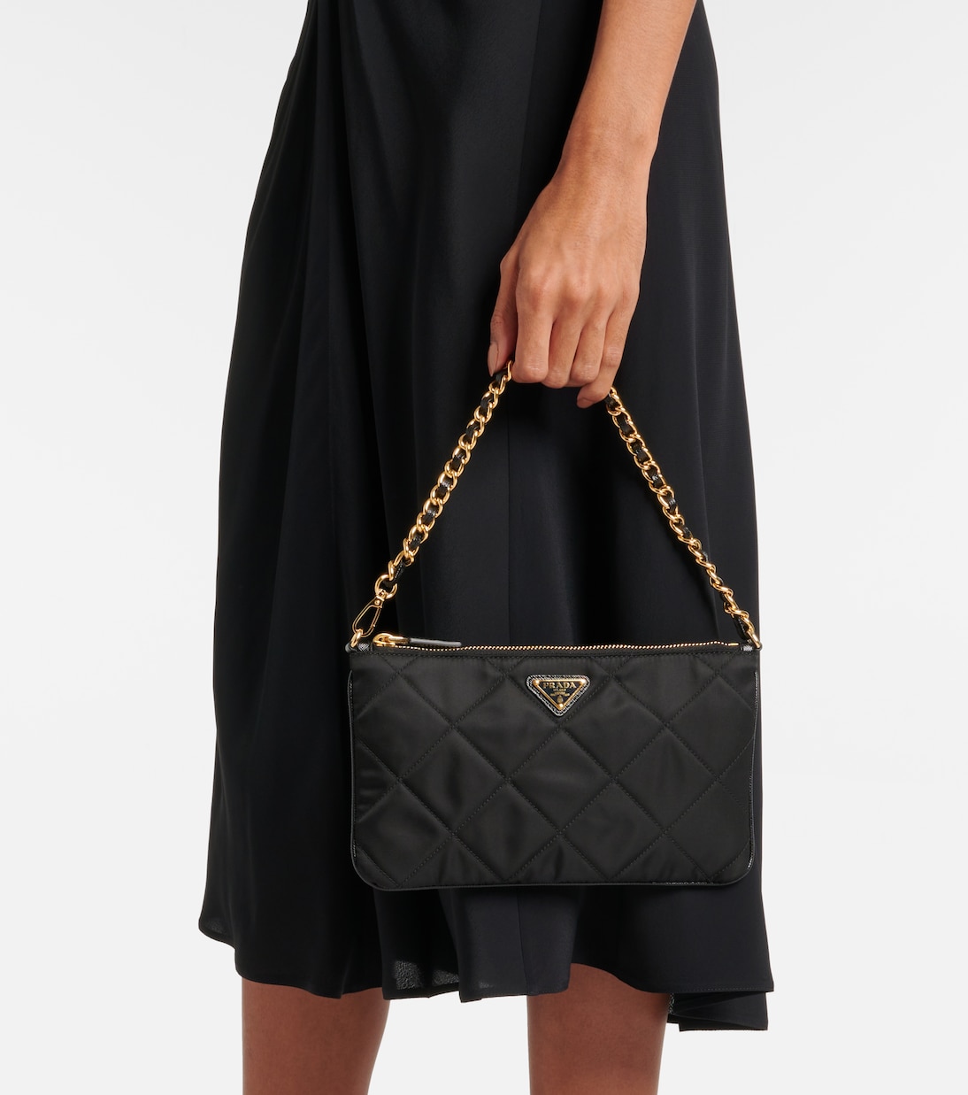 Schultertasche Mini aus Re-Nylon mit Leder | Prada