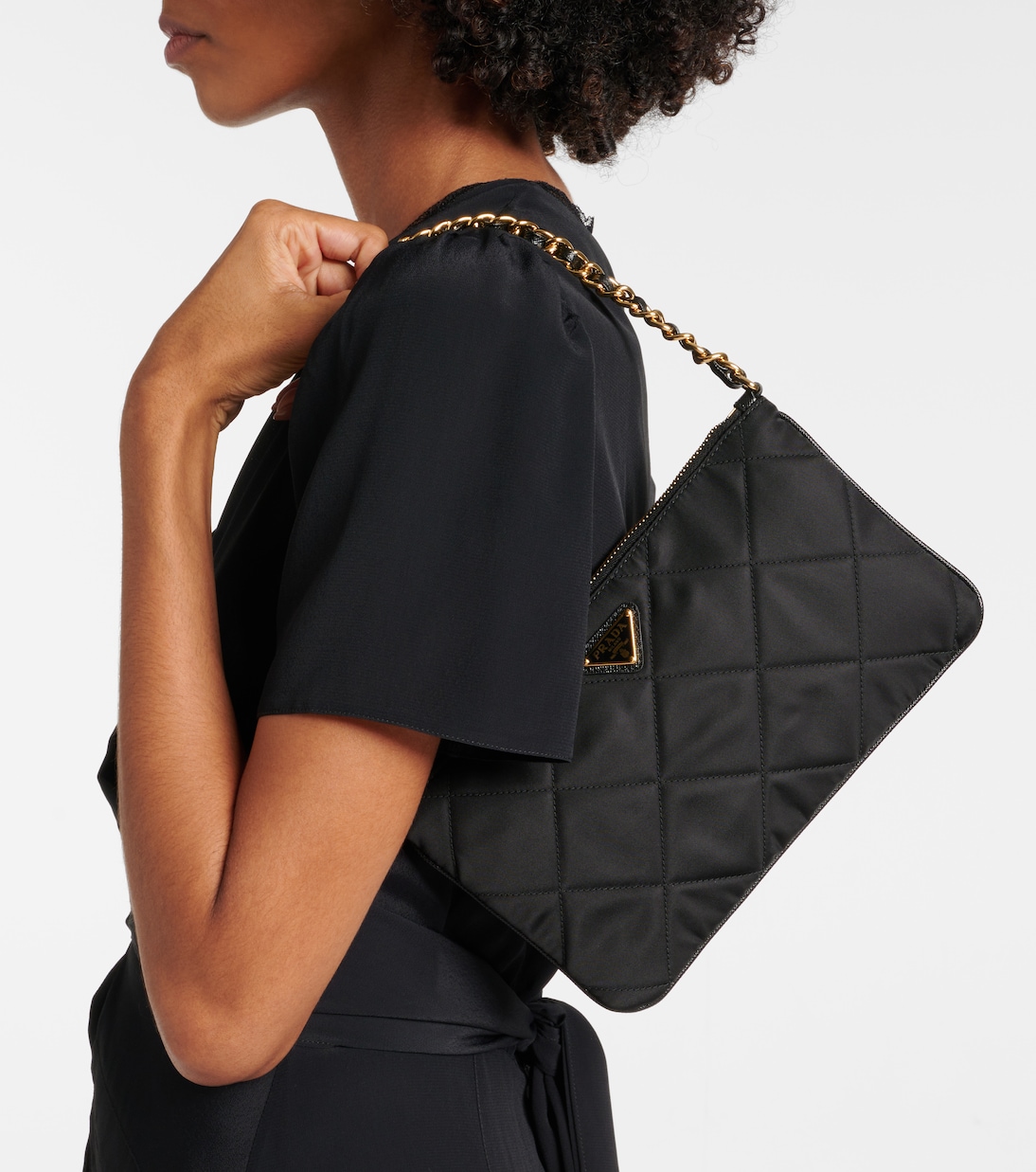 Schultertasche Mini aus Re-Nylon mit Leder | Prada