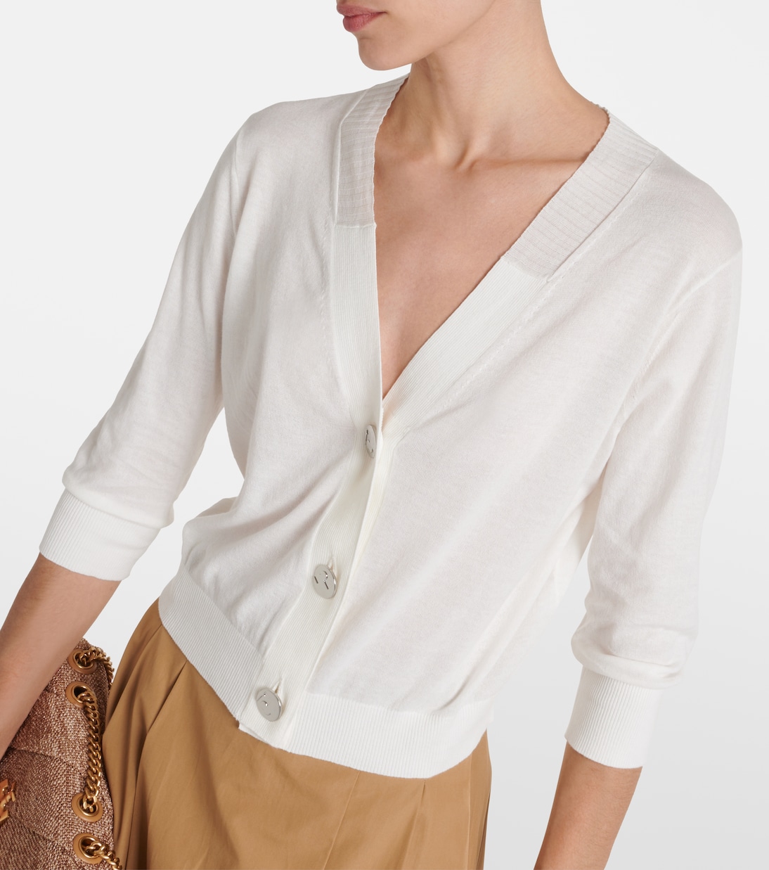 Cropped cotton cardigan | Tory Burch