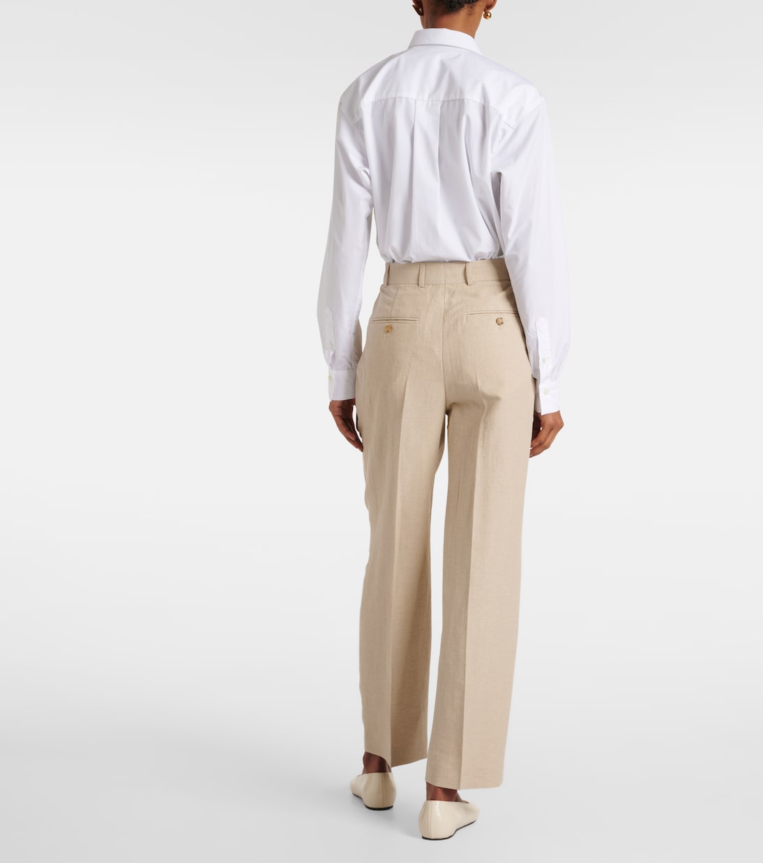 Pantalones rectos de mezcla de lino | Toteme