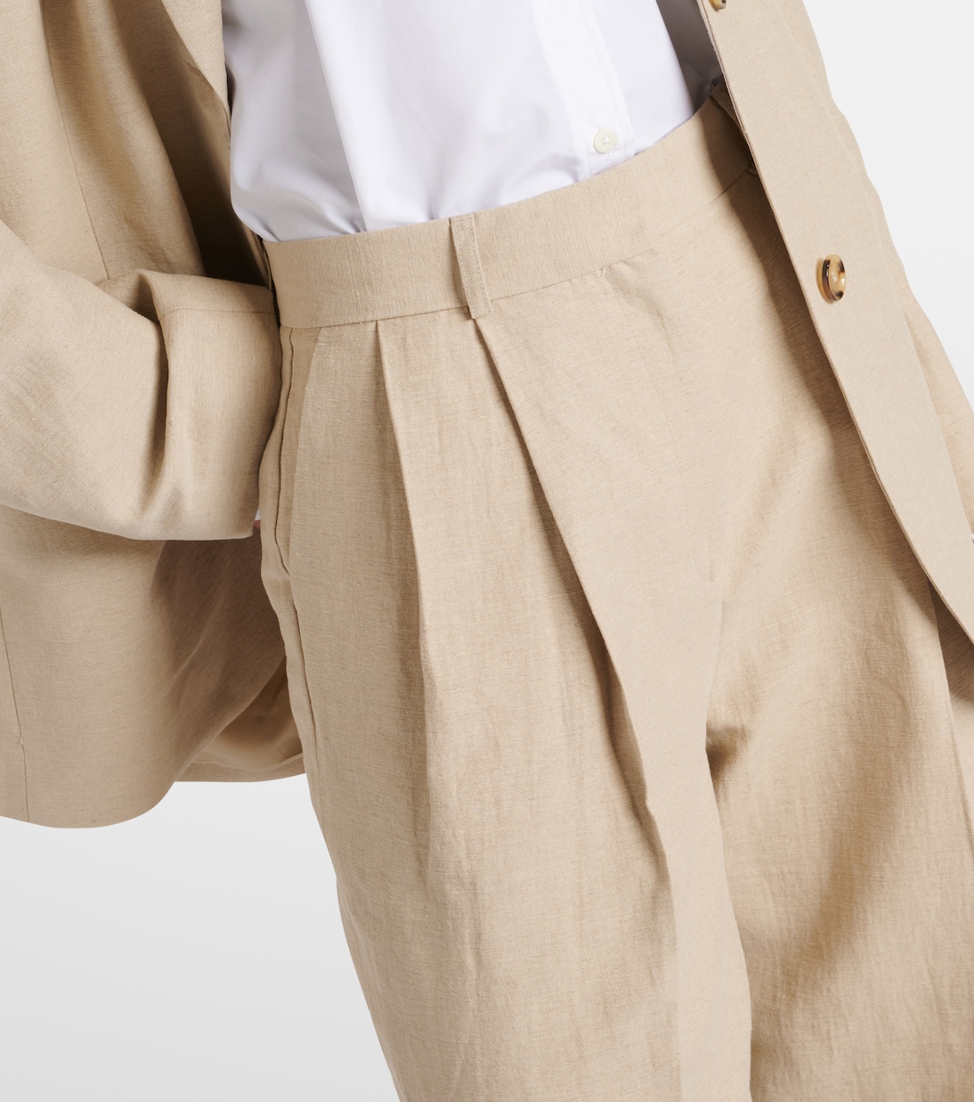 Pantalones rectos de mezcla de lino | Toteme
