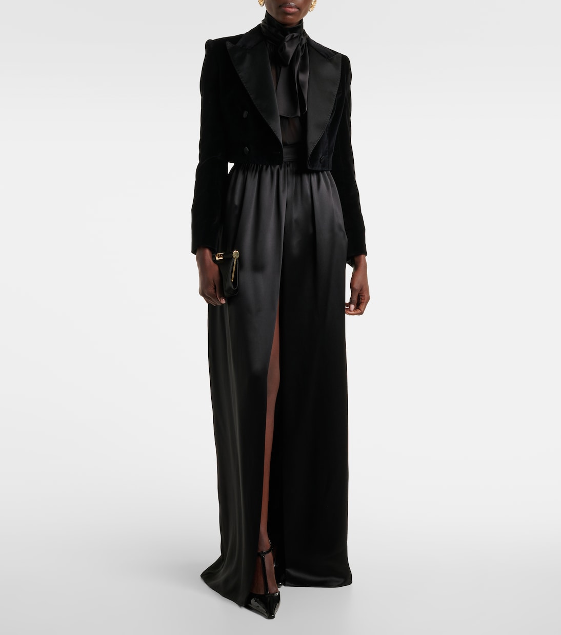 Cropped-Smokingjacke aus Samt | Dolce&Gabbana