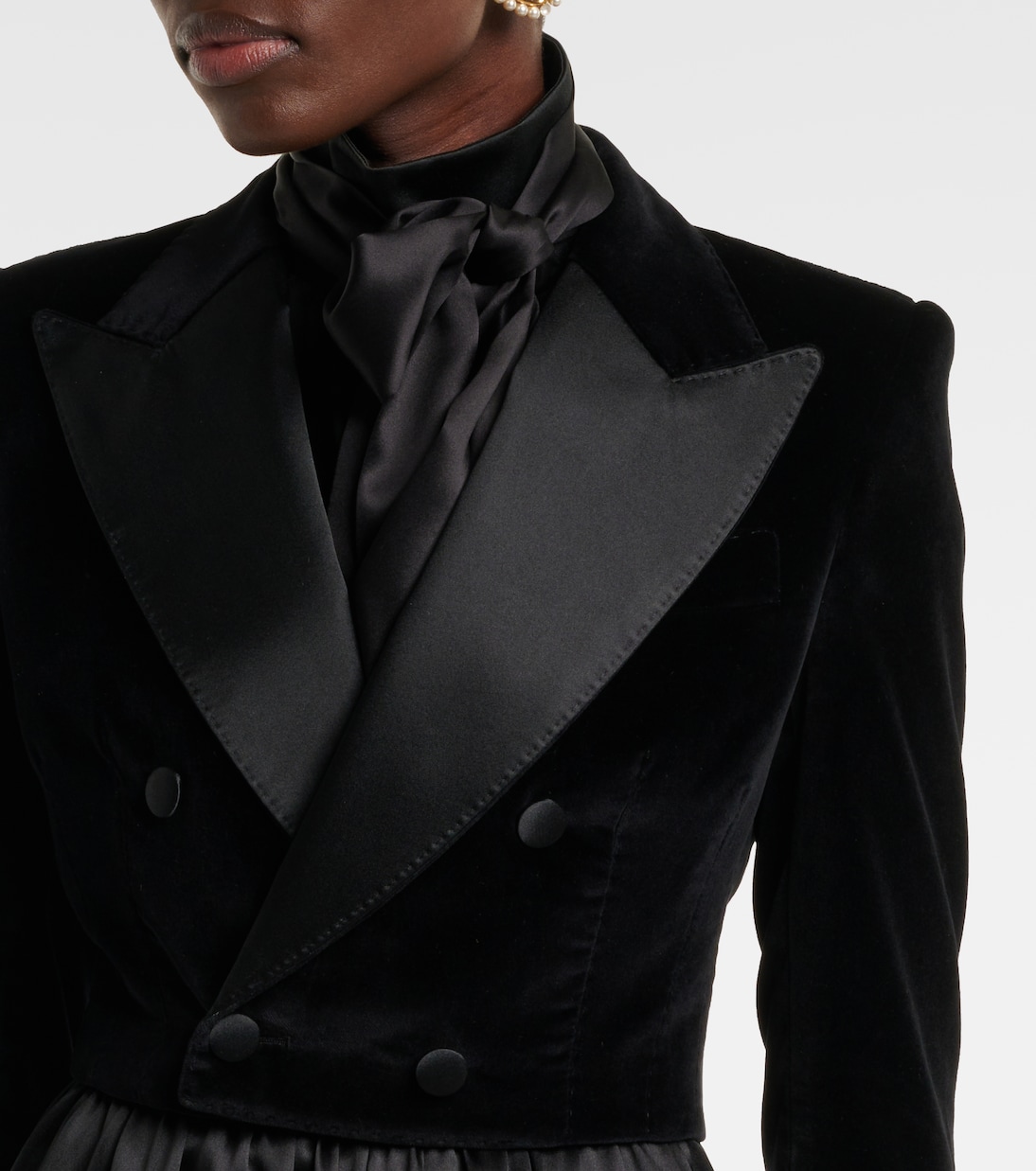 Cropped-Smokingjacke aus Samt | Dolce&Gabbana