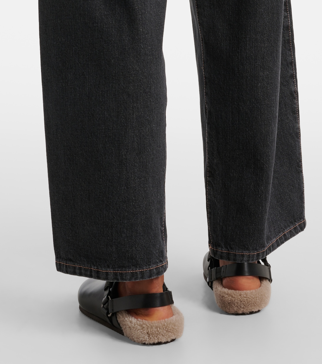 Monili shearling-lined leather clogs | Brunello Cucinelli