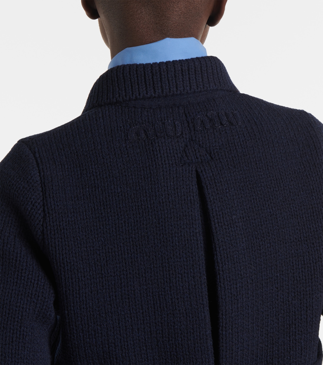 Double-breasted cropped wool coat | Miu Miu