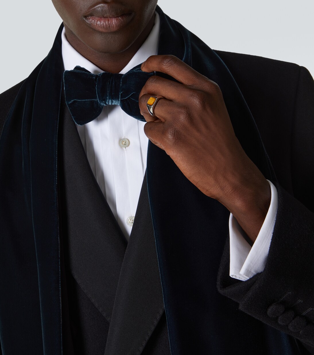 Anello Kay in argento sterling con occhio di tigre | Tom Wood