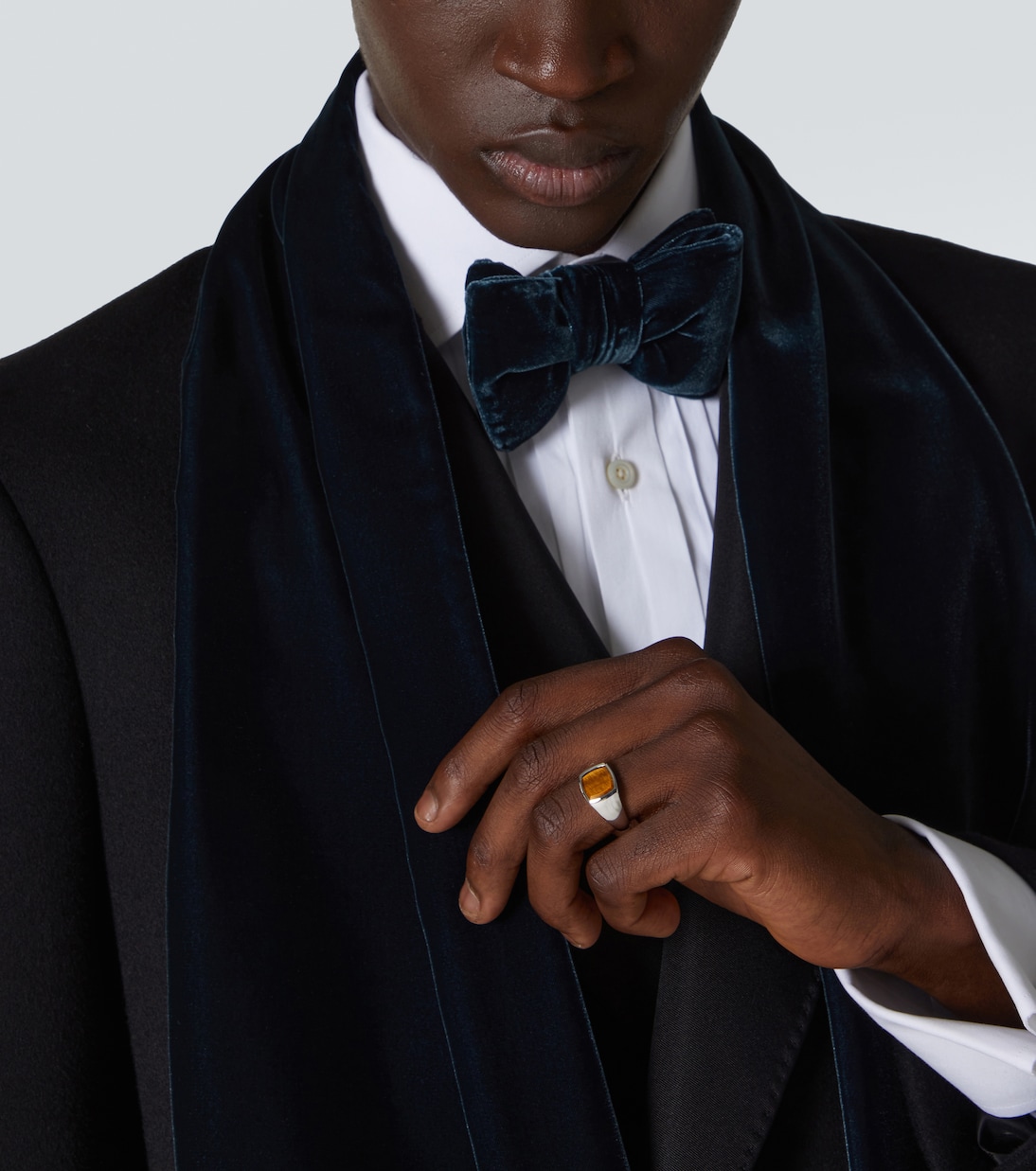 Anello Kay in argento sterling con occhio di tigre | Tom Wood