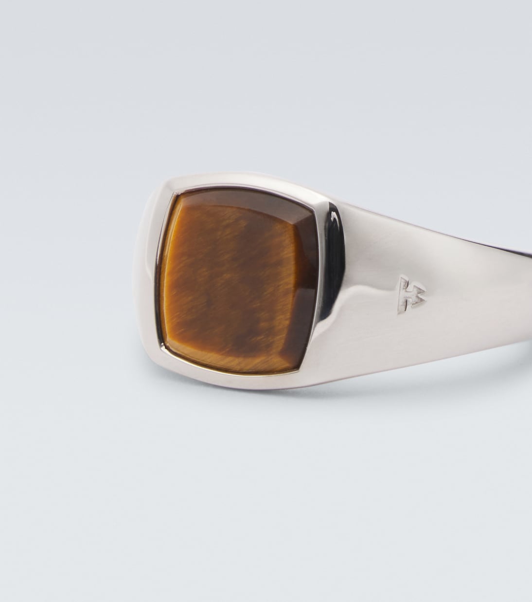 Anello Kay in argento sterling con occhio di tigre | Tom Wood
