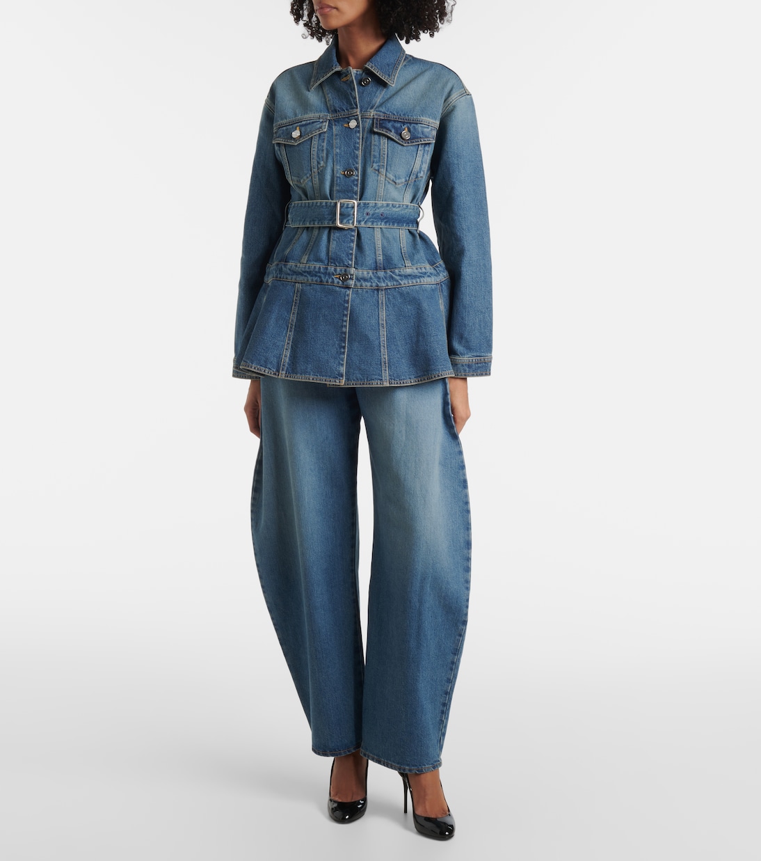 Giacca di jeans con cintura | Alaïa
