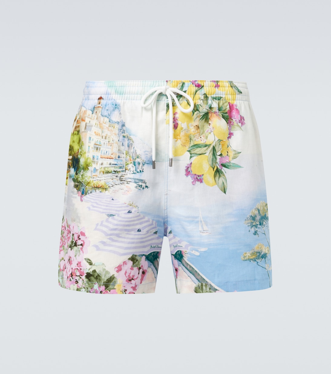 Short de bain Amalfi imprimé en lin  | Ralph Lauren Purple Label
