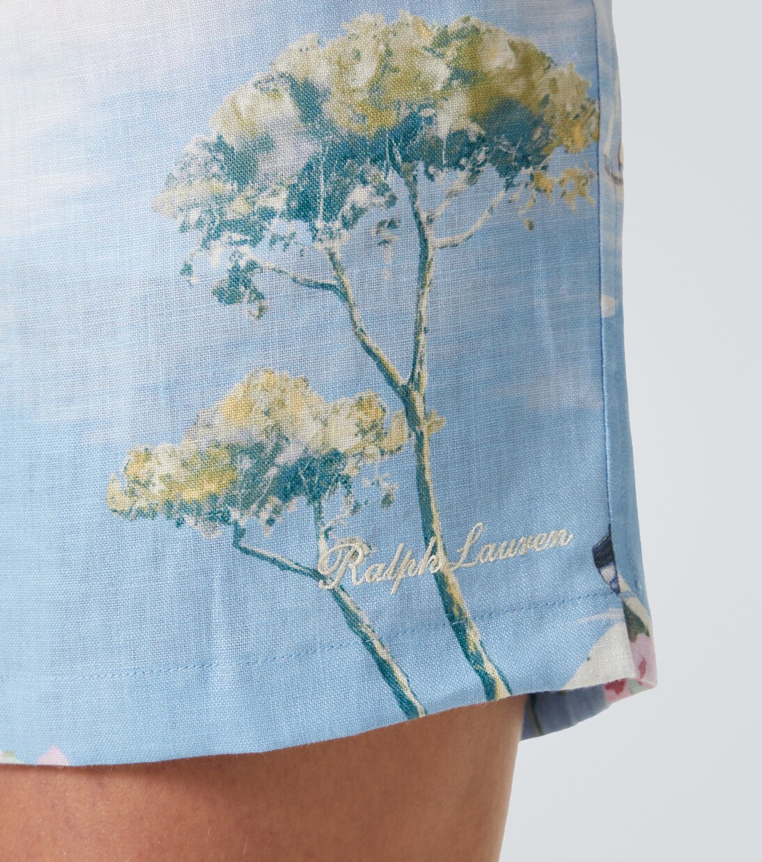 Short de bain Amalfi imprimé en lin  | Ralph Lauren Purple Label