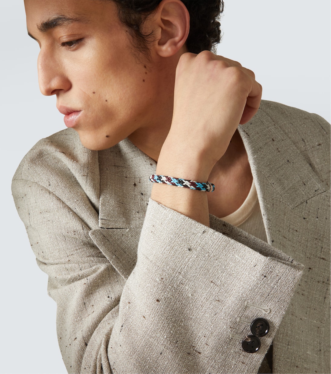 Armband Braid aus Leder mit Sterlingsilber  | Bottega Veneta