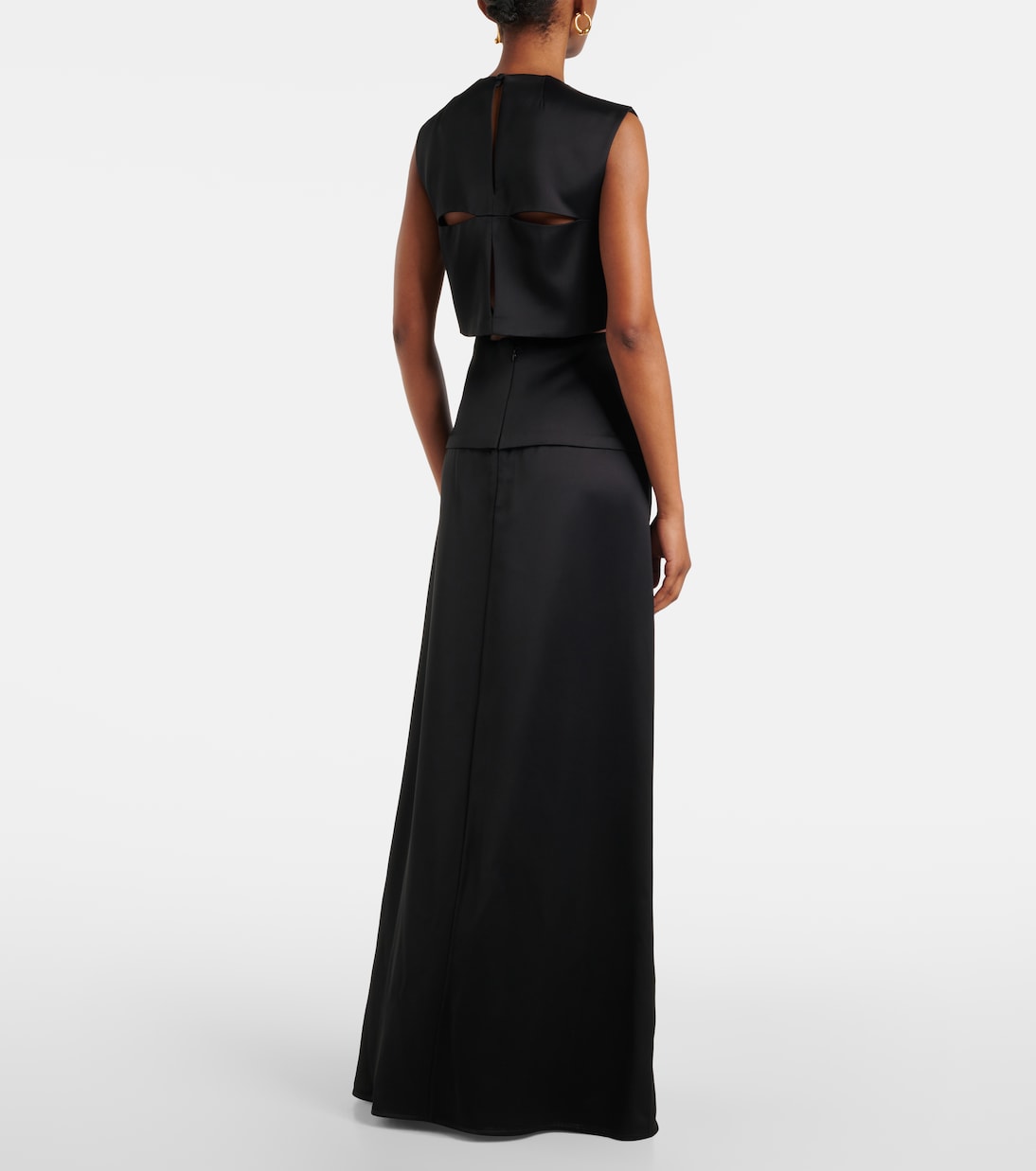 Abito midi in raso con cut-out | Jil Sander