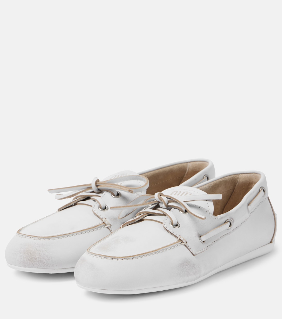 Segelschuhe Bleached aus Leder | Miu Miu
