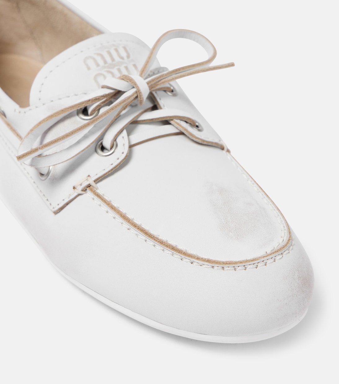 Segelschuhe Bleached aus Leder | Miu Miu