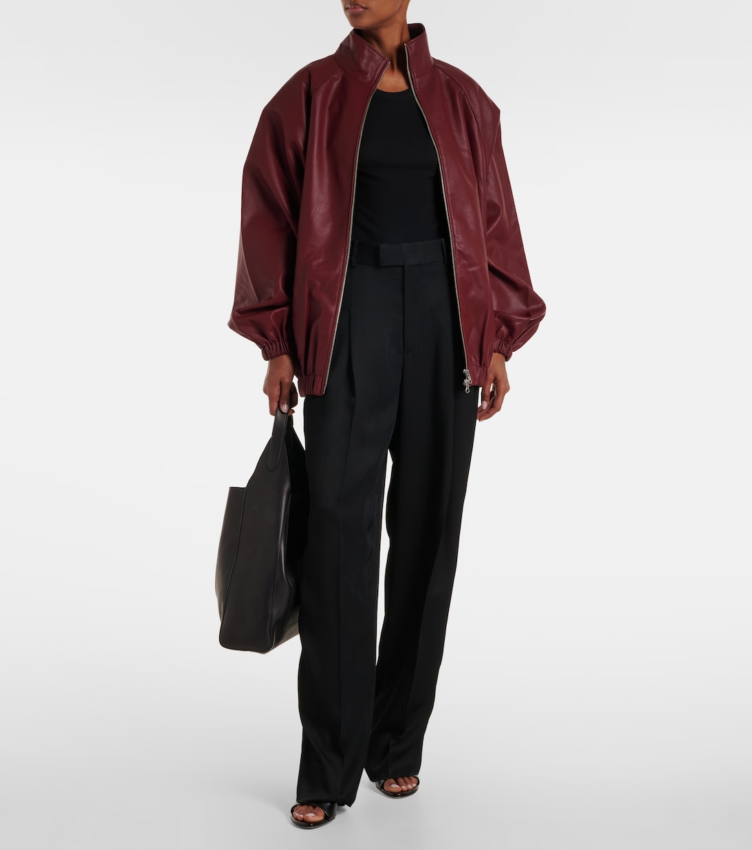 Senta oversized faux leather bomber jacket | The Frankie Shop