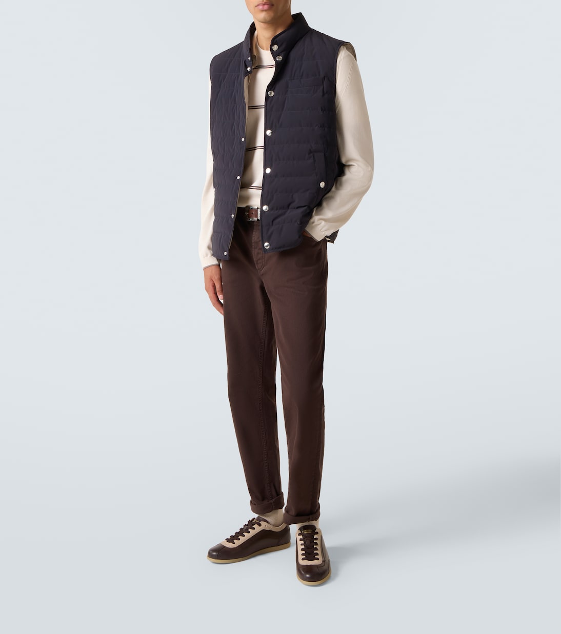 Leather and suede sneakers | Brunello Cucinelli