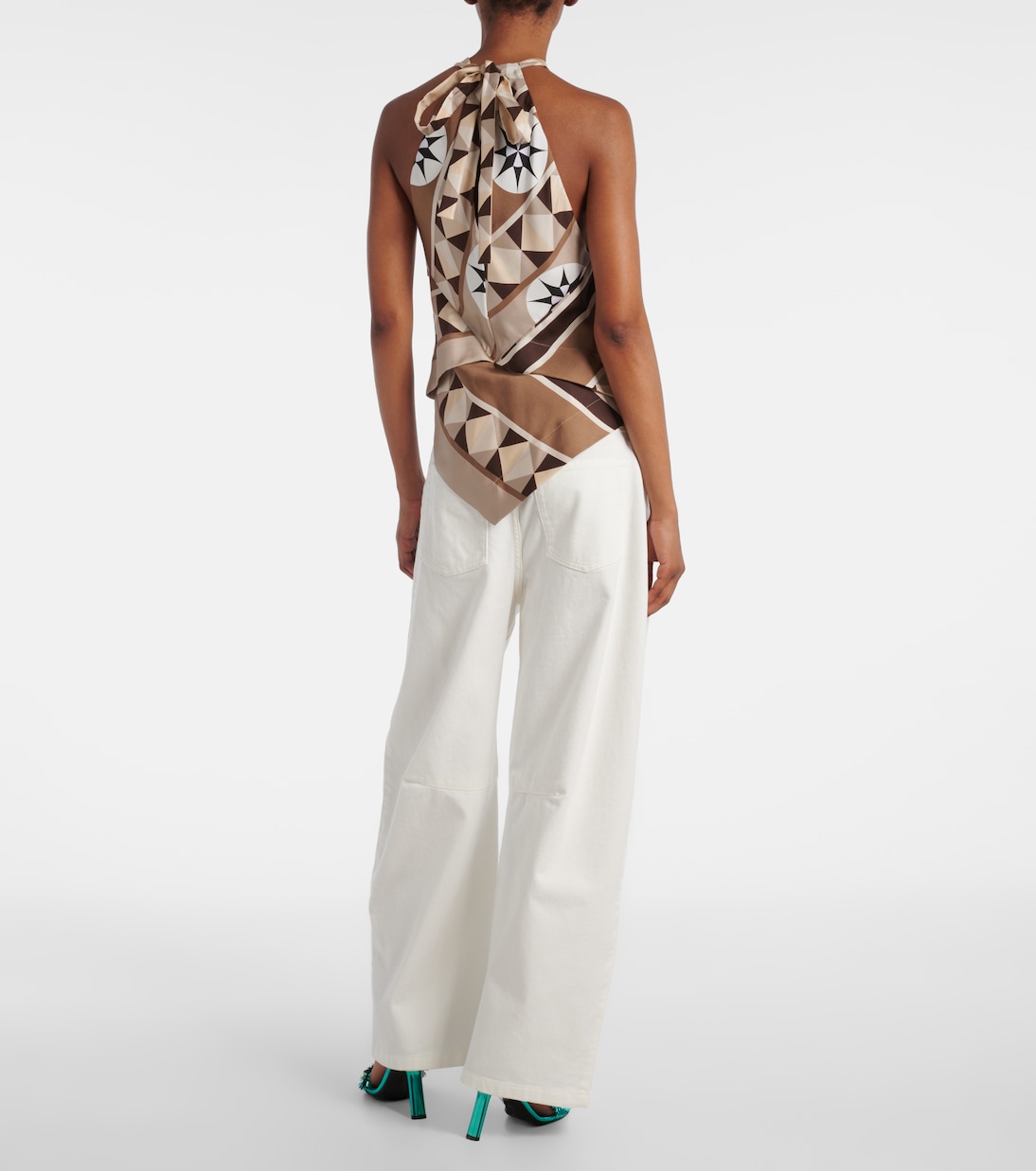 Top Paula's Ibiza Anagram imprimé en soie | Loewe
