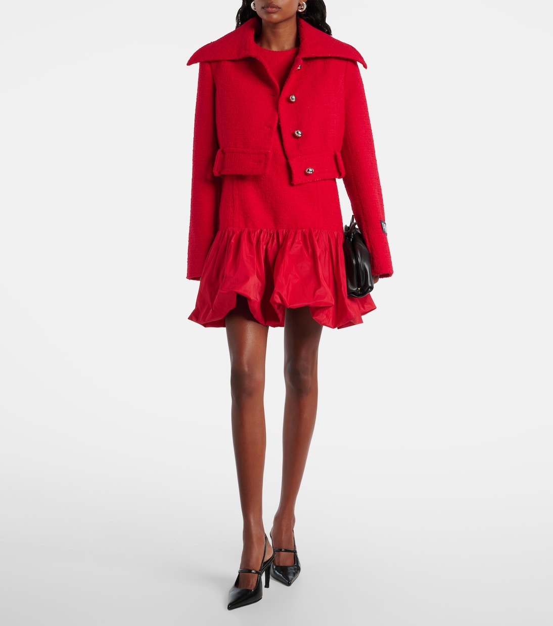 Tweed and faille minidress | Patou