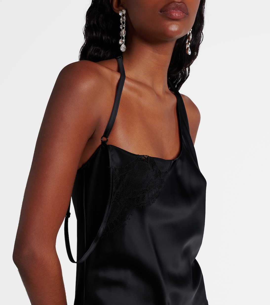 Minikleid Undressed aus Satin mit Spitze | Courrèges
