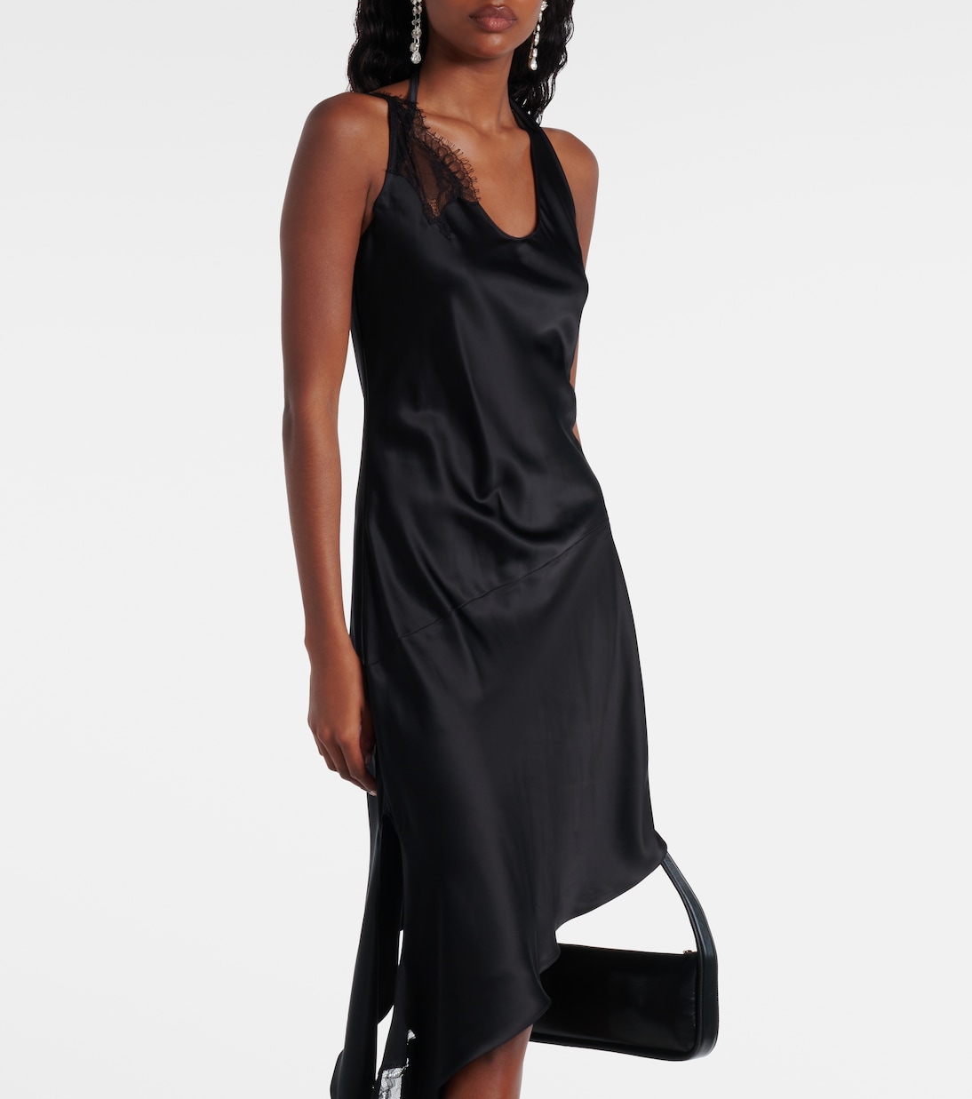 Minikleid Undressed aus Satin mit Spitze | Courrèges