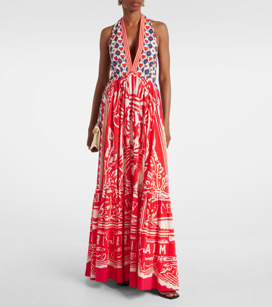 Rinse & Roar halter cotton maxi dress | Camilla