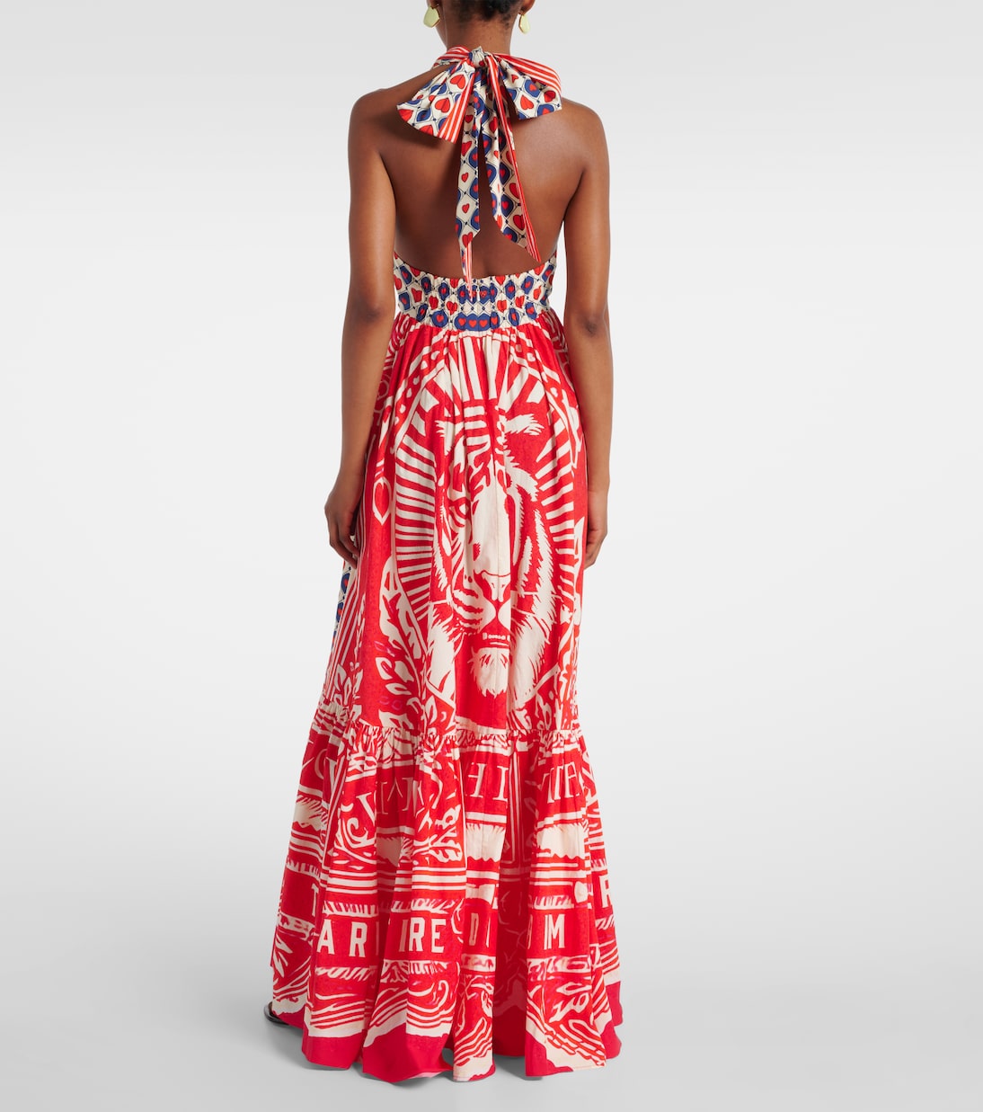 Rinse & Roar halter cotton maxi dress | Camilla