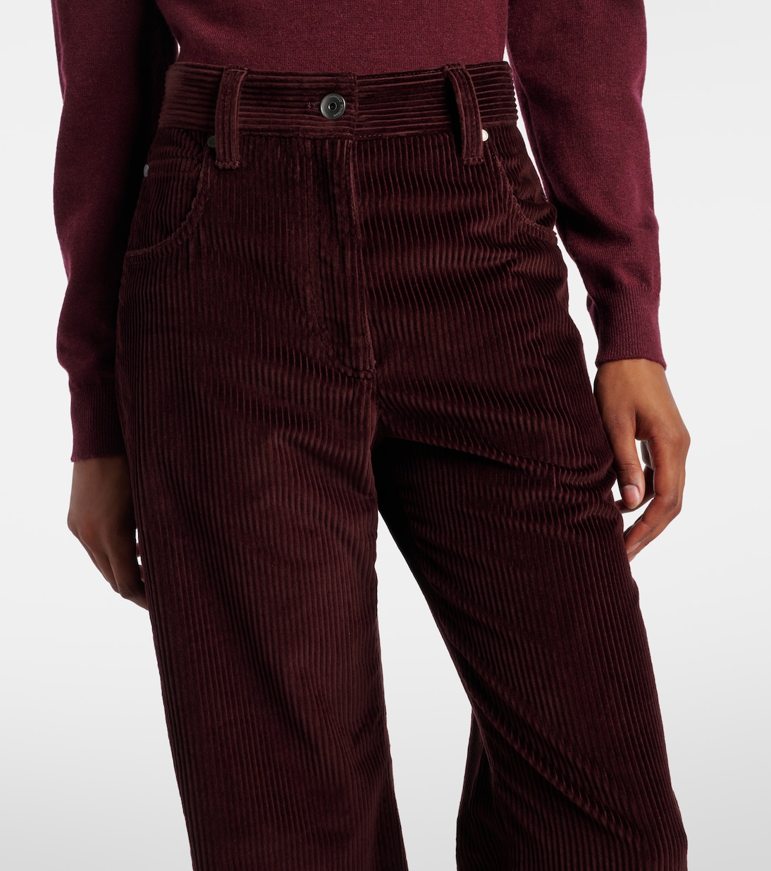 Pantalones rectos de pana con cuentas Monili | Brunello Cucinelli