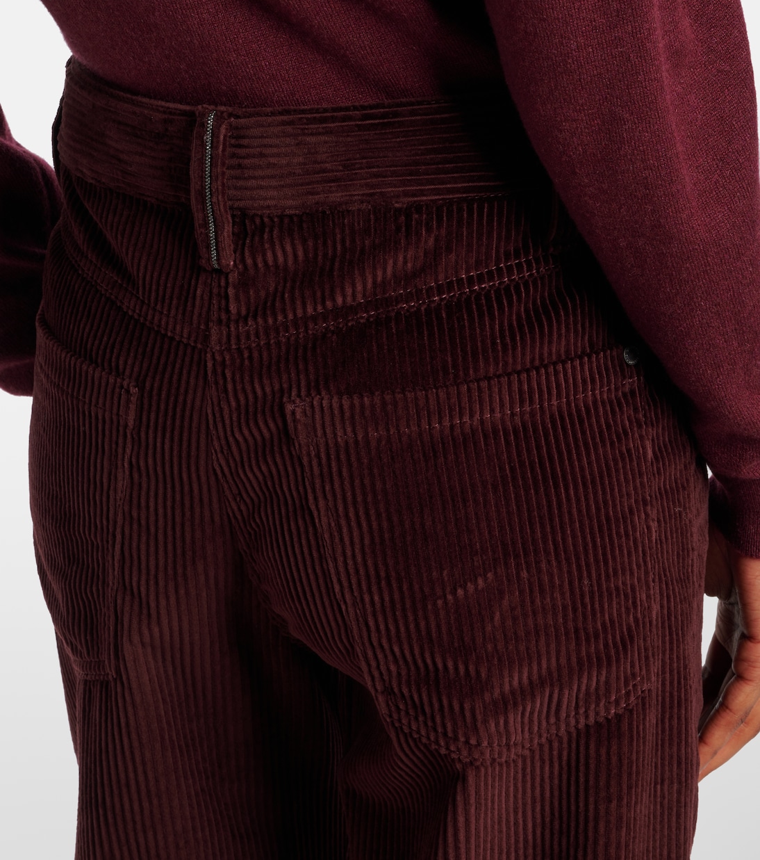 Pantalones rectos de pana con cuentas Monili | Brunello Cucinelli