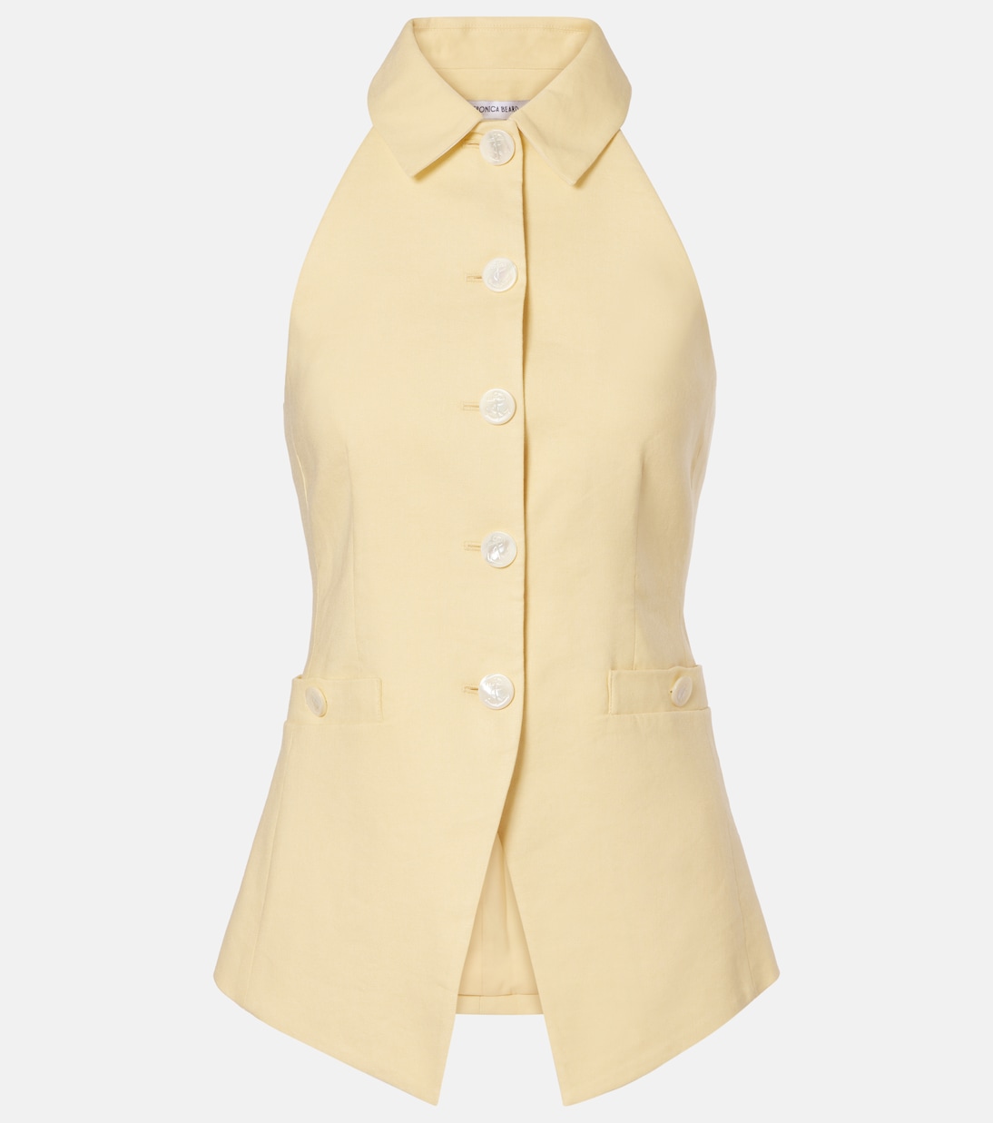 Orlinda halterneck linen-blend vest | Veronica Beard
