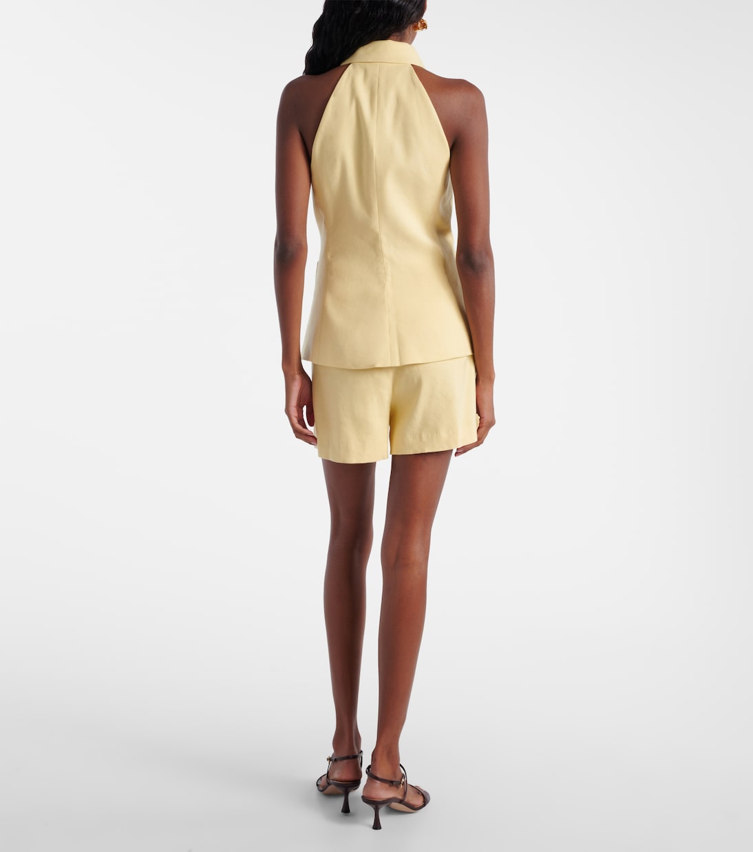 Orlinda halterneck linen-blend vest | Veronica Beard